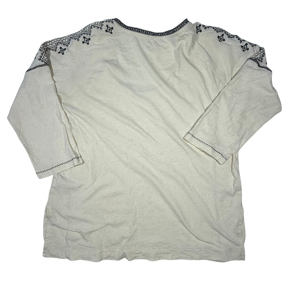 Madewell 1937‎ Embroidered Cotton Linen Blend Top Cream Size Medium - Picture 3 of 9